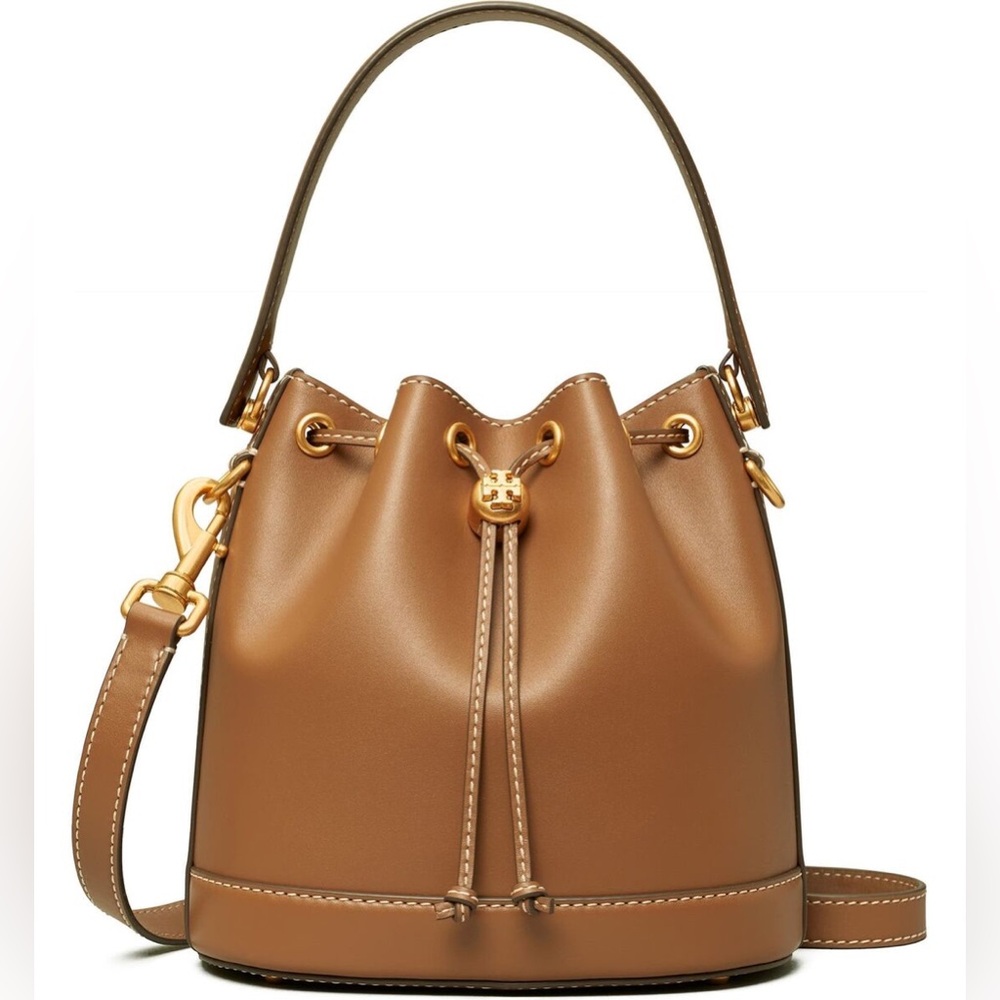 Tory Burch T Monogram Leather Bucket Bag